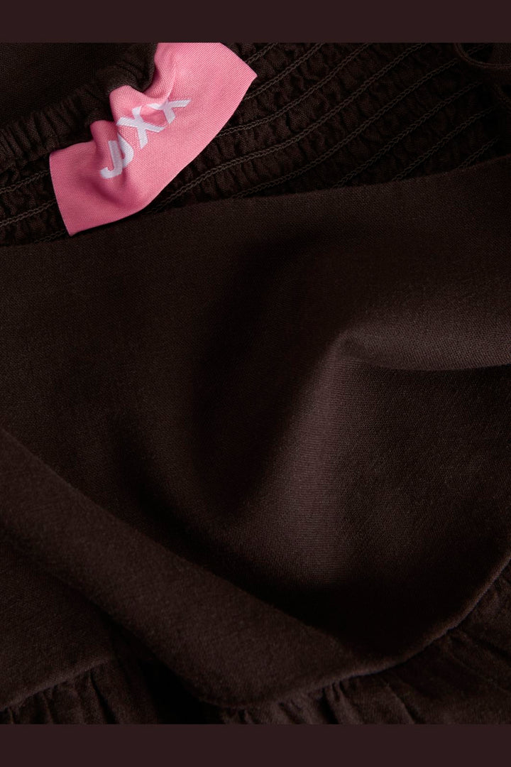 Jjxx - Jxalmira Linen Blend Long Dress - 4906548 Seal Brown