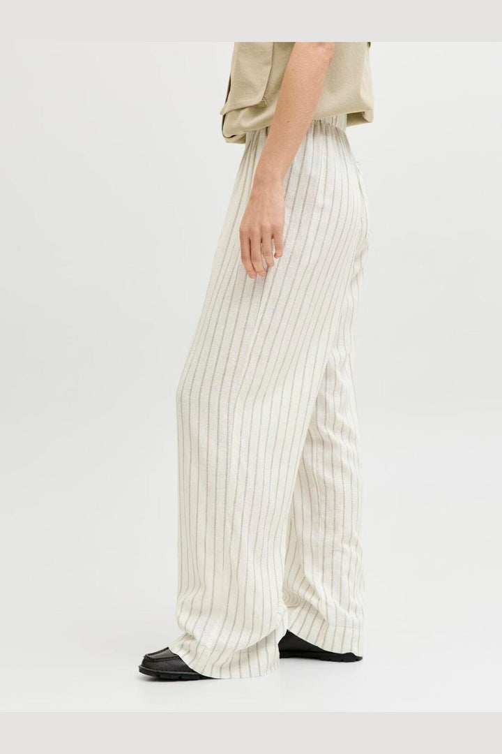 Jjxx - Jxalmira Linen Blend Pant Ln - 4919744 Blanc De Blanc Silver Mink