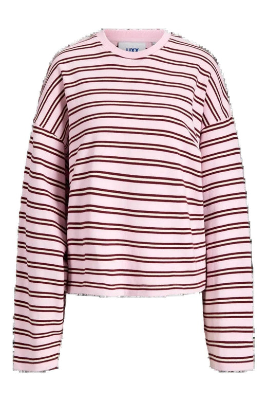 Jjxx - Jxbillie Loose Ls Stripe Sweat Swt - 5093323 Pink Lady Vanilla Ice/Cabernet Bluser 