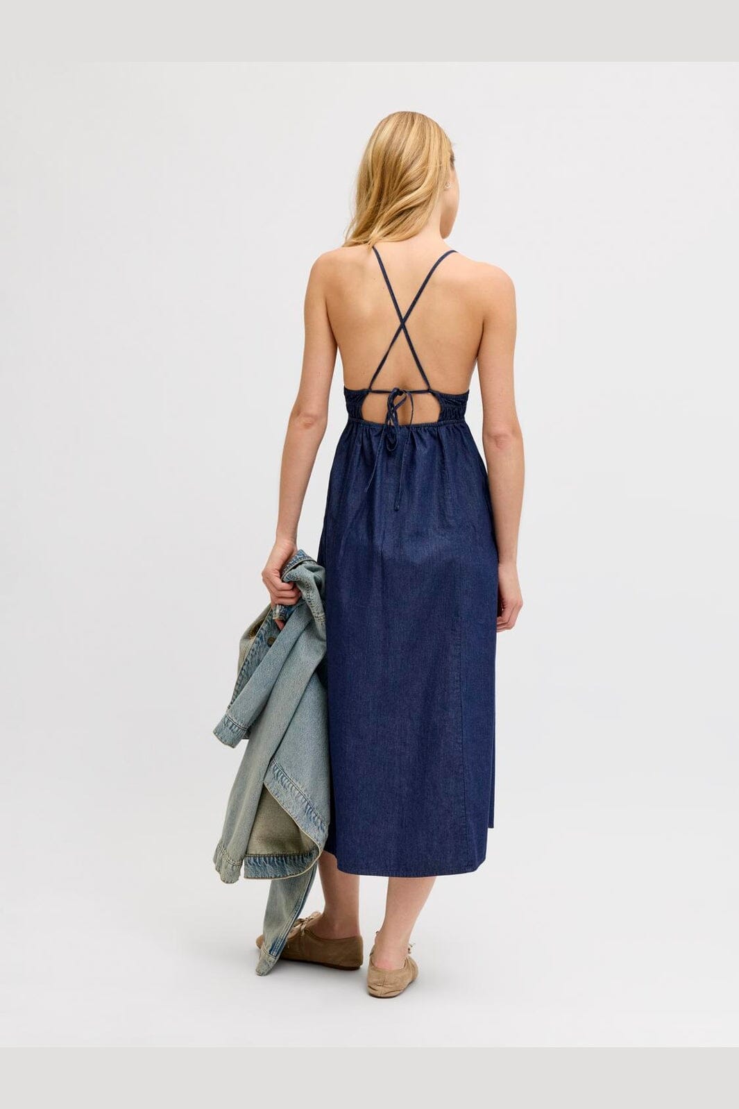 Jjxx - Jxdebby Chambrey Sl Dress - 4954872 Dark Blue Denim