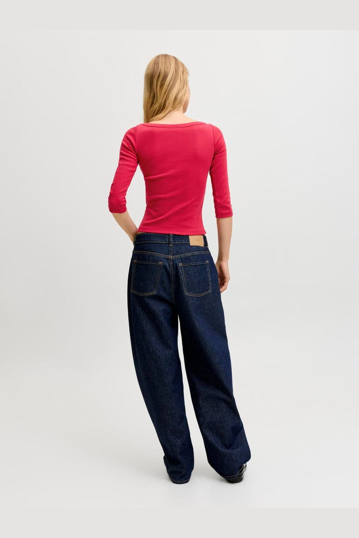 Jjxx - Jxfifi Str 3/4 Boatneck Top - 5185291 Scarlet Sage