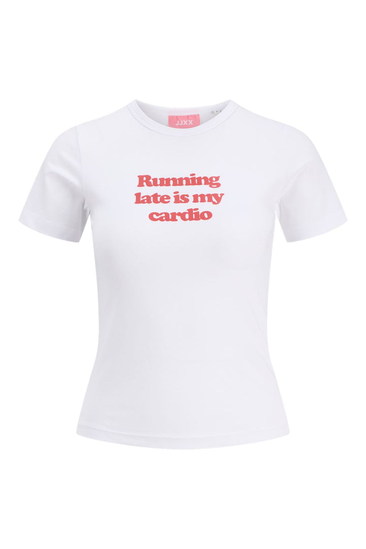 Jjxx - Jxgigi Str Ss Print Tee Stydaw25 - 5059616 Bright White Running Late