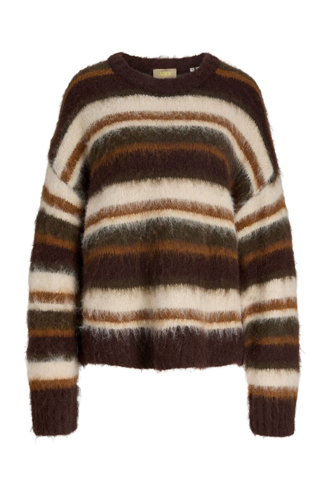 Jjxx - Jxjoe Crew Neck Knit - 5148589 Fudge /Multi Stripes