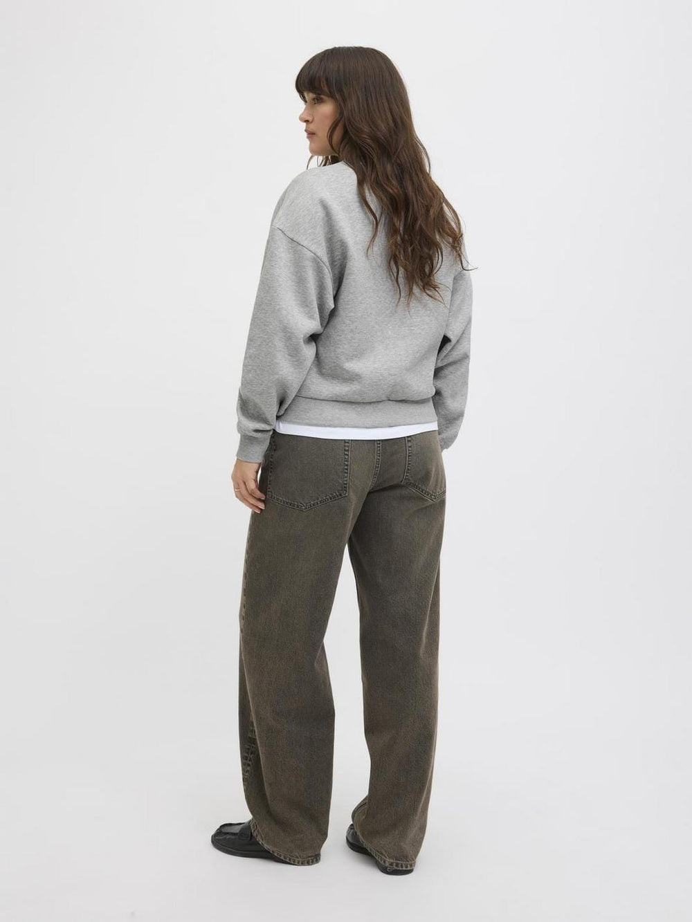 Jjxx - Jxmerle Rlx Short Ls Crew Swt Ln - 4808930 Light Grey Melange Saint Tropez
