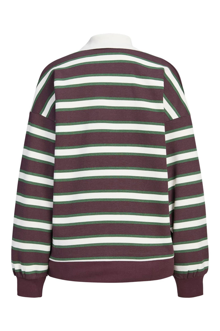 Jjxx - Jxpaloma Ls Stripe Polo Swt - 5129889 Fudge Vanilla Ice / Greener Pastures
