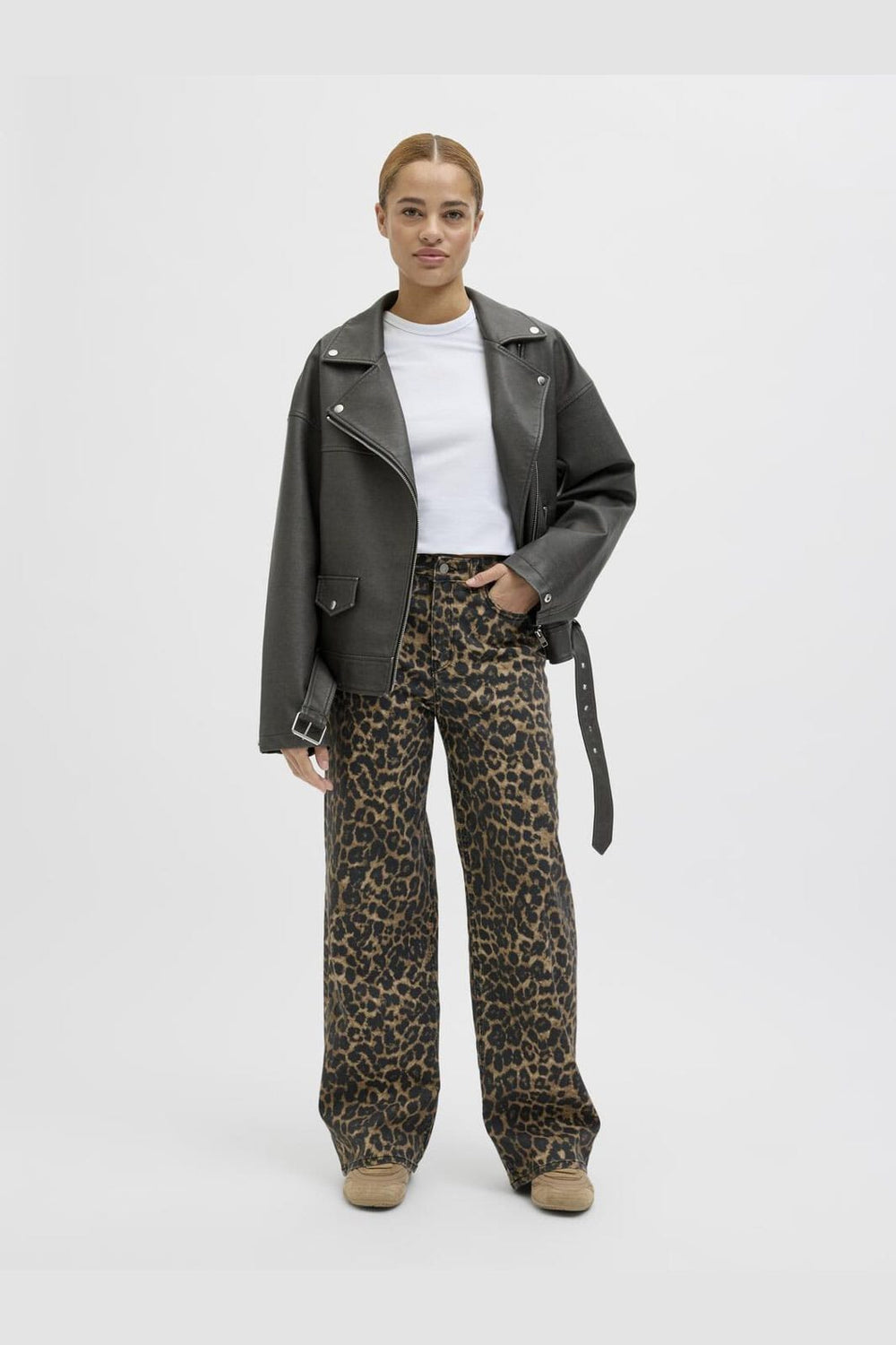Jjxx - Jxsarah Wide Pant Sn - 4702530 Cornstalk Leopard