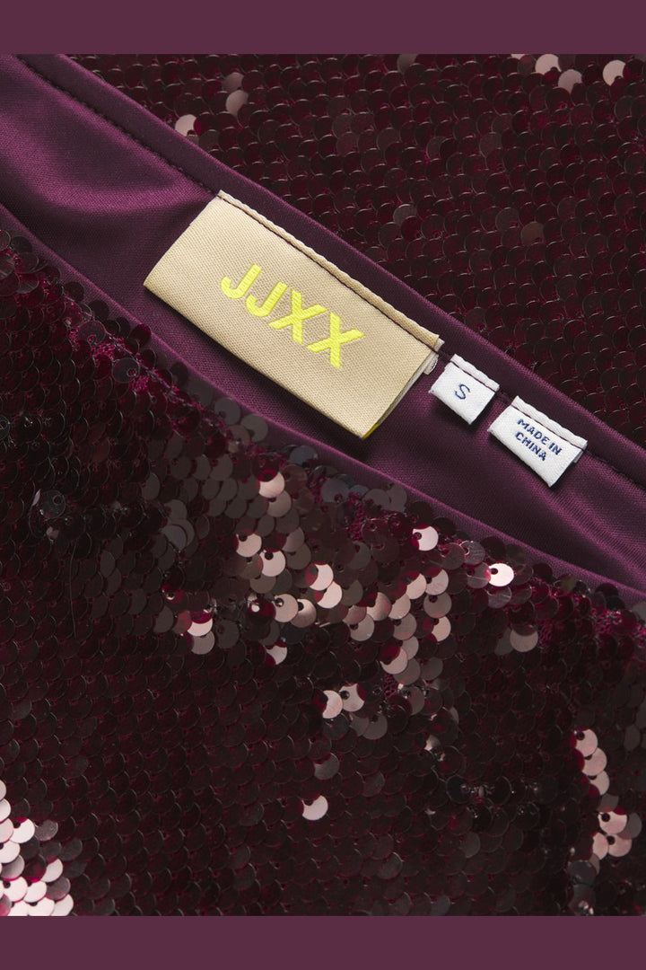Jjxx - Jxsia Tara Sequin Mini Skirt - 4858385 Cabernet