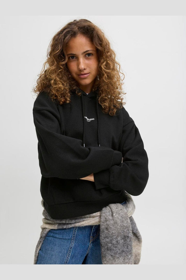 Jjxx - Jxstudio Vesterbro Ls Rlx Hood Swt - 4846035 Black Bright White Jjxx Studio