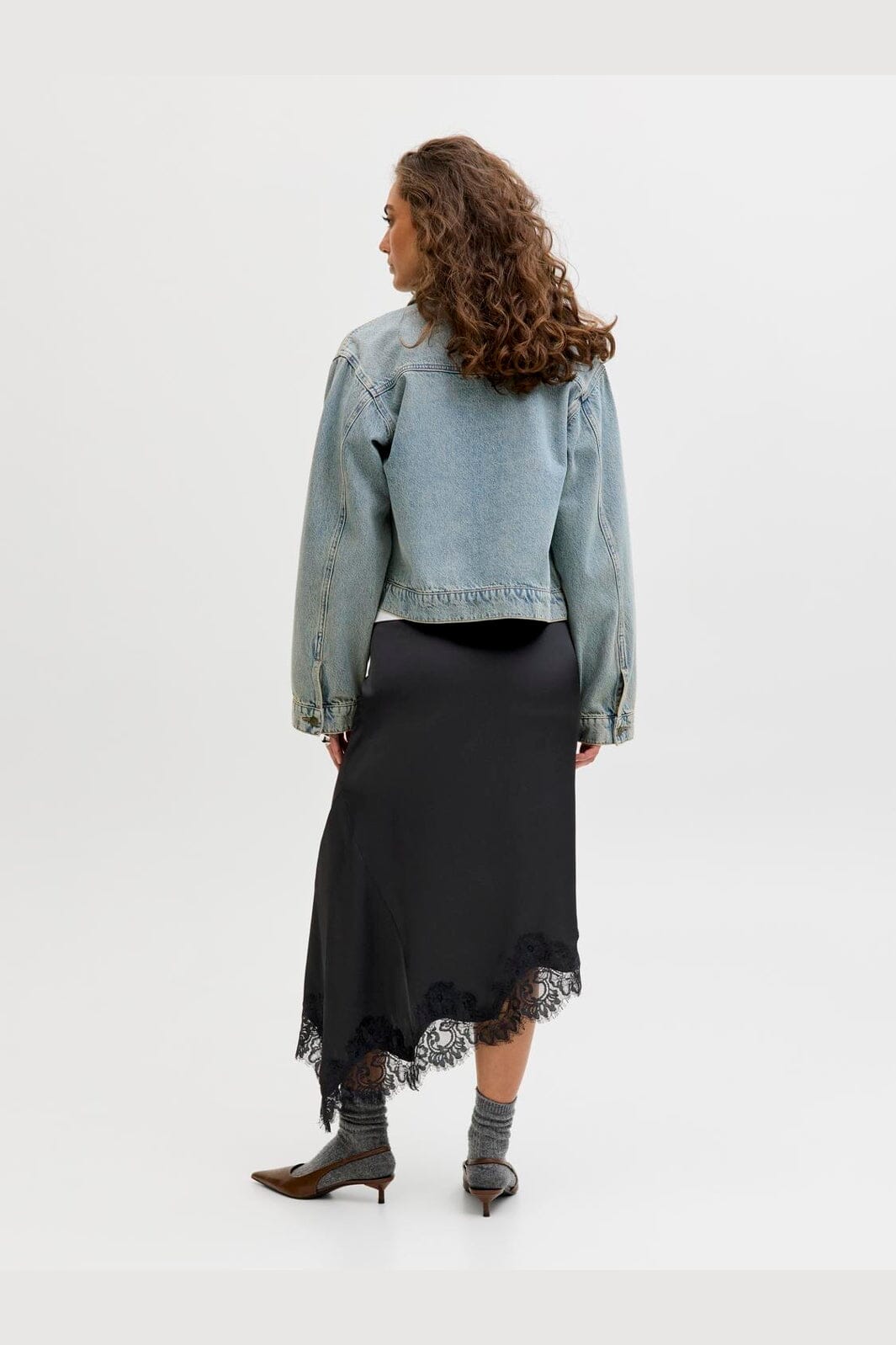 Jjxx - Jxvima Satin Asymmetric Skirt Ln - 5089448 Black