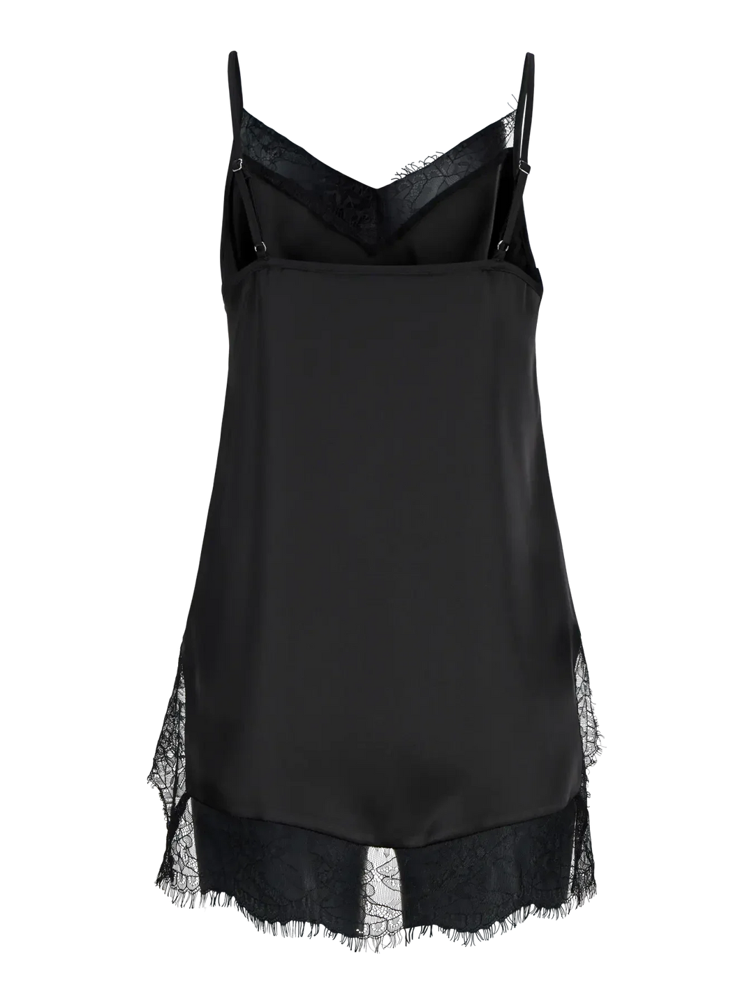 Jjxx - Jxvima Singlet Satin Lace Long Top - 5076719 Black Toppe 