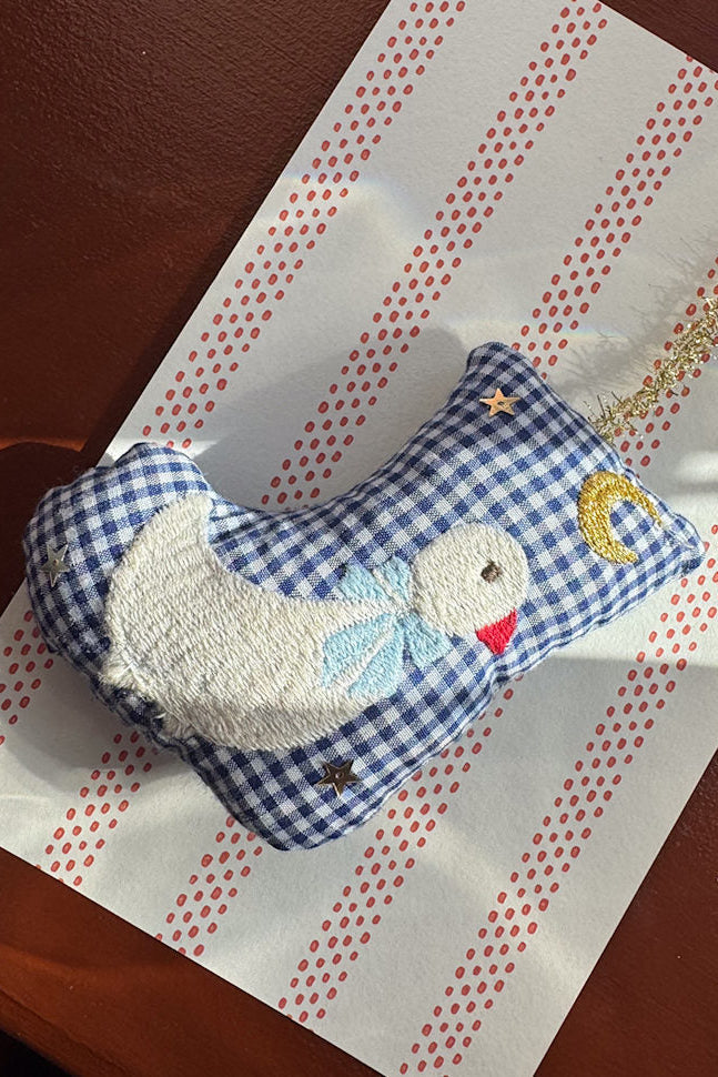Sissel Edelbo - Stocking Goose Ornament Se 2130 - Navy Checks