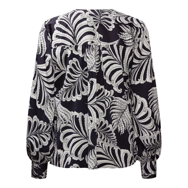 Karmamia - Amelia Shirt 2373 - Navy Palm Skjorter 