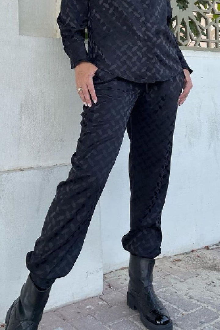 Karmamia - Cora Pants - Black Keffiyeh Jacquard