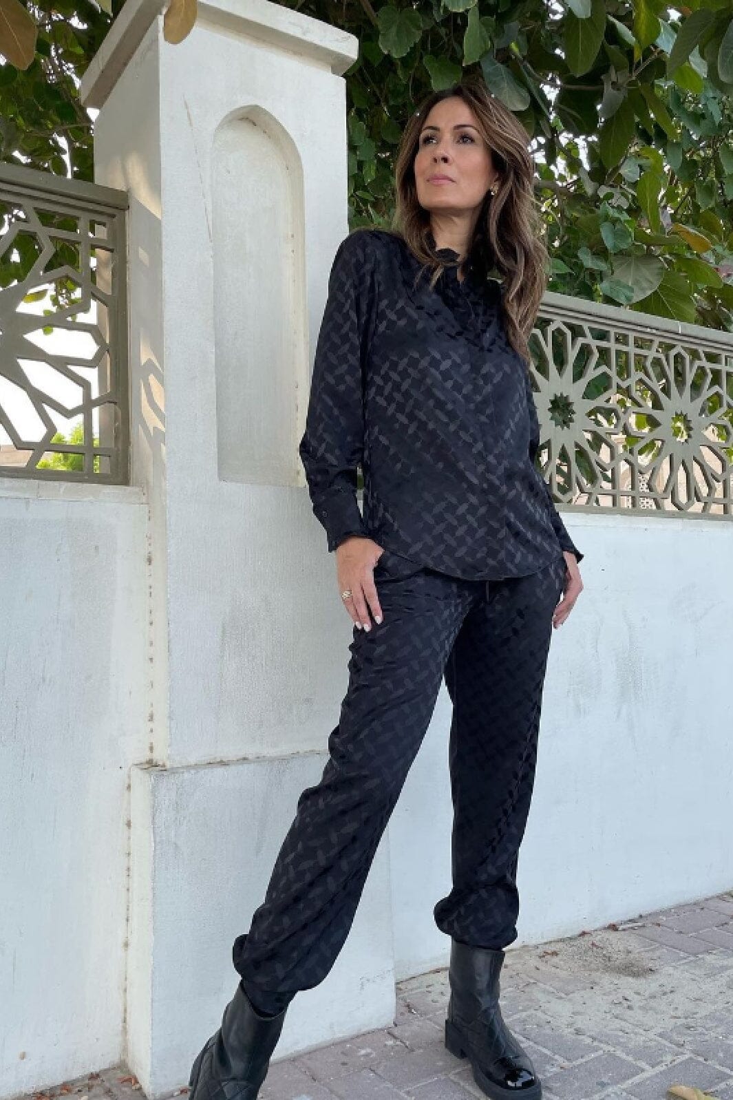 Karmamia - Cora Pants - Black Keffiyeh Jacquard
