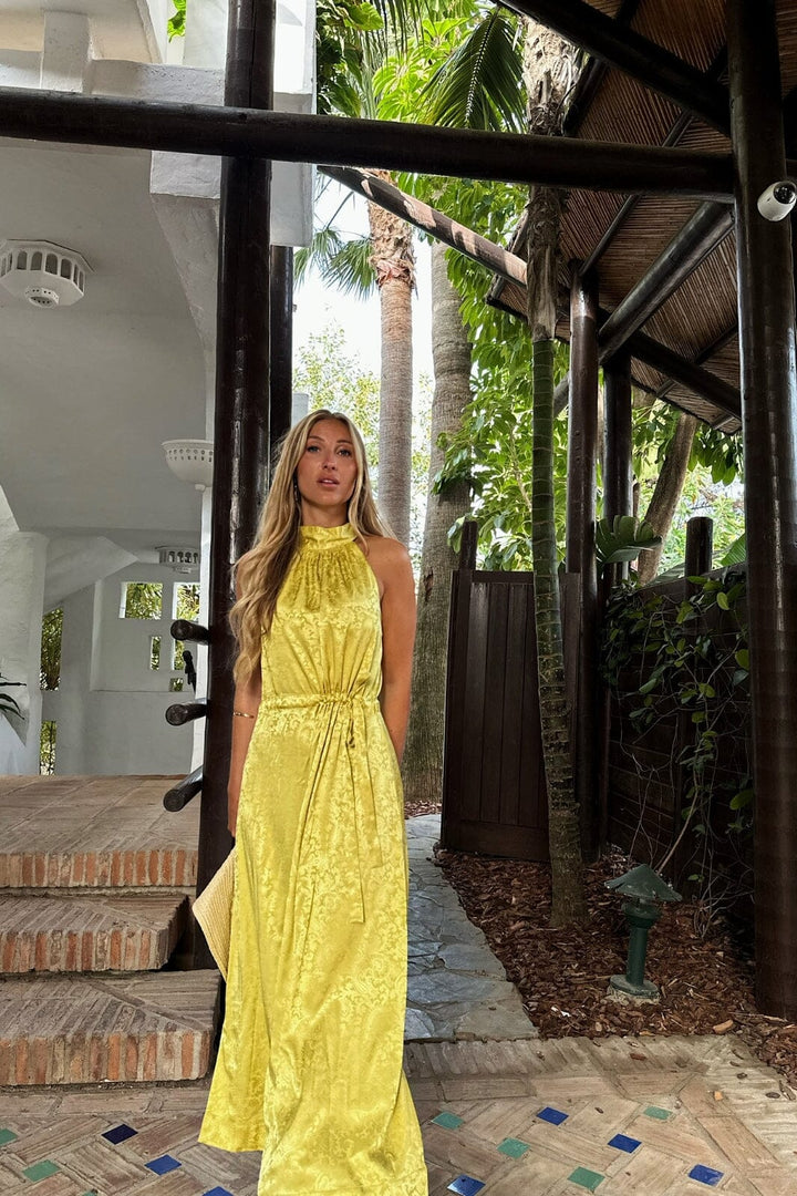 Karmamia - Layla Dress - Yellow Paisley Jacquard
