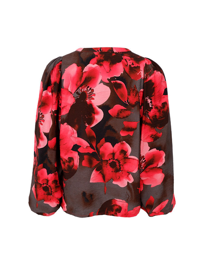 Black Colour - Bcmio Blouse 41021 - Red Flower