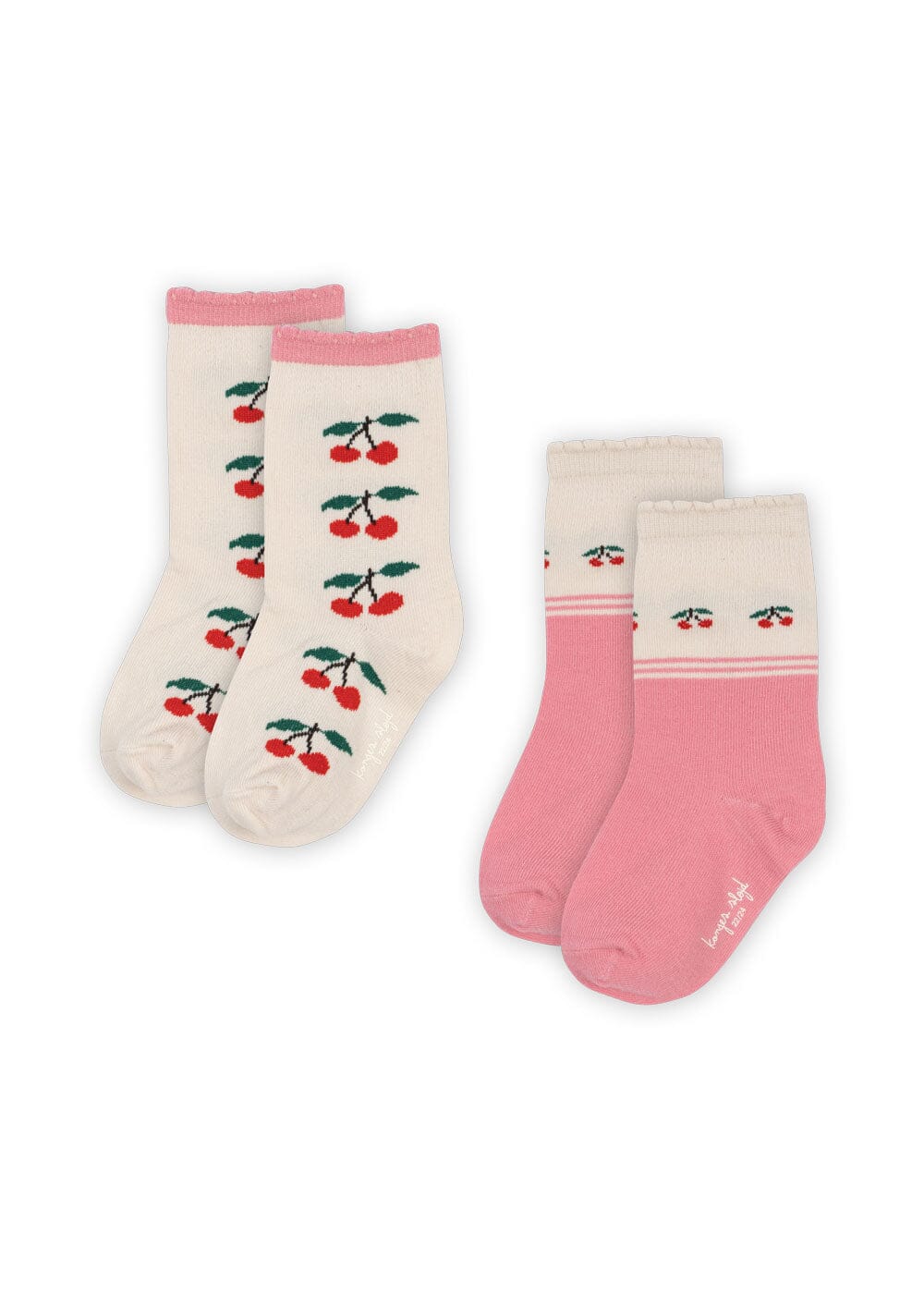 Konges Sløjd - 2 Pack Jacquard Socks Ks107617 - Cherry Mix
