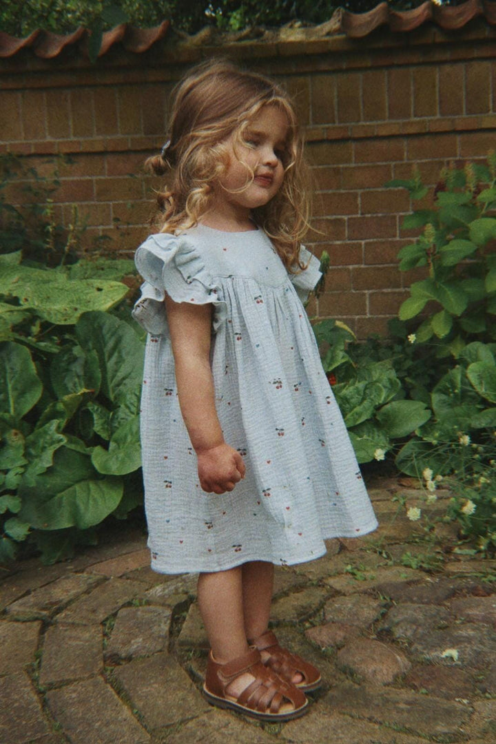 Konges Sløjd - Coco Dress Gots Ks105322 - Cherry Blue Coeur