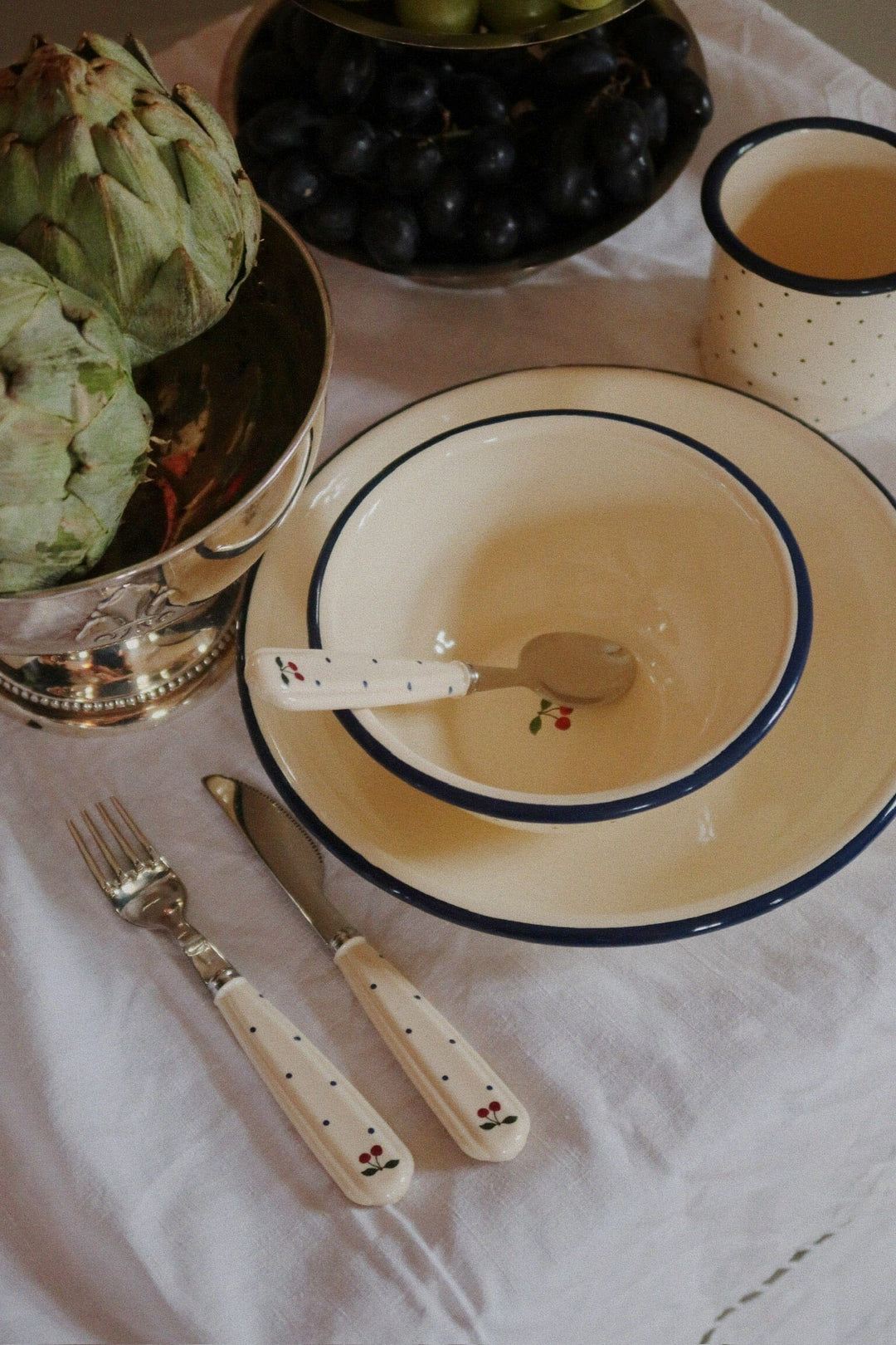 Konges Sløjd - Dinner Set Ks104406 - Navy Dots Køkkentilbehør 