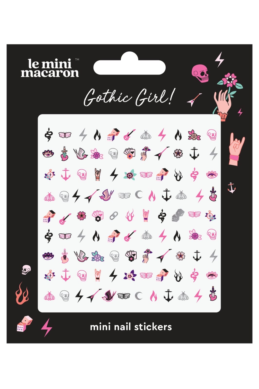 Le Mini Macaron - Mini Nail Stickers NA018 - Gothic Girl