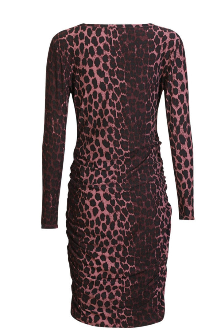 Liberte - Alma-Long-Dress 9506 - Bordeaux Lux Leo Kjoler 