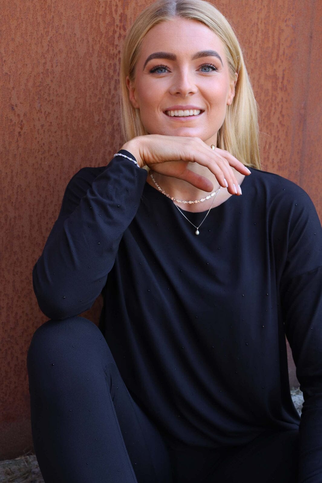 Liberte - Alma-Ls-Top - Black Simili Bluser 