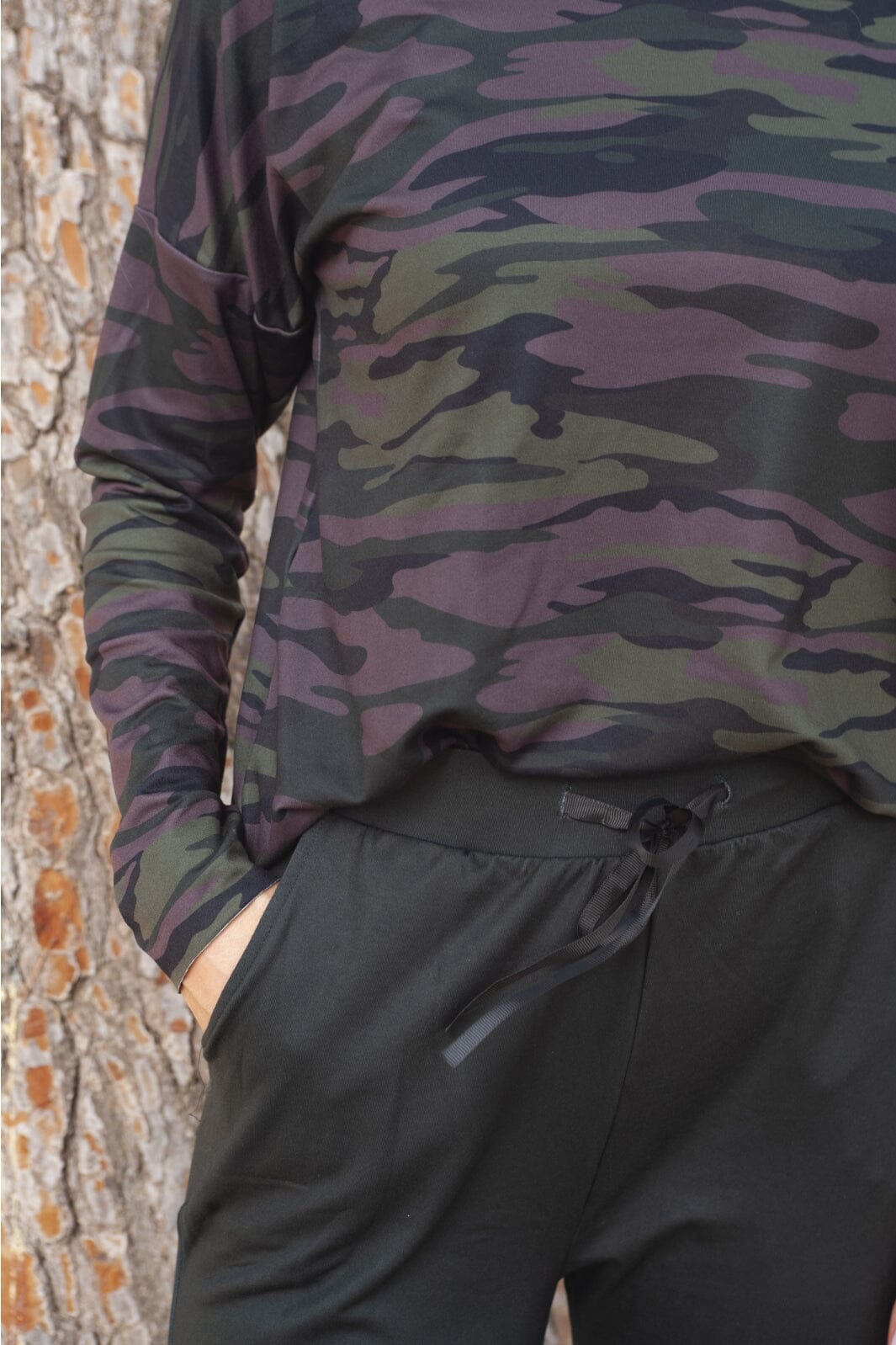 Liberte - Alma-Ls-Top (Fleece) - Dusty Camo Dark Brown