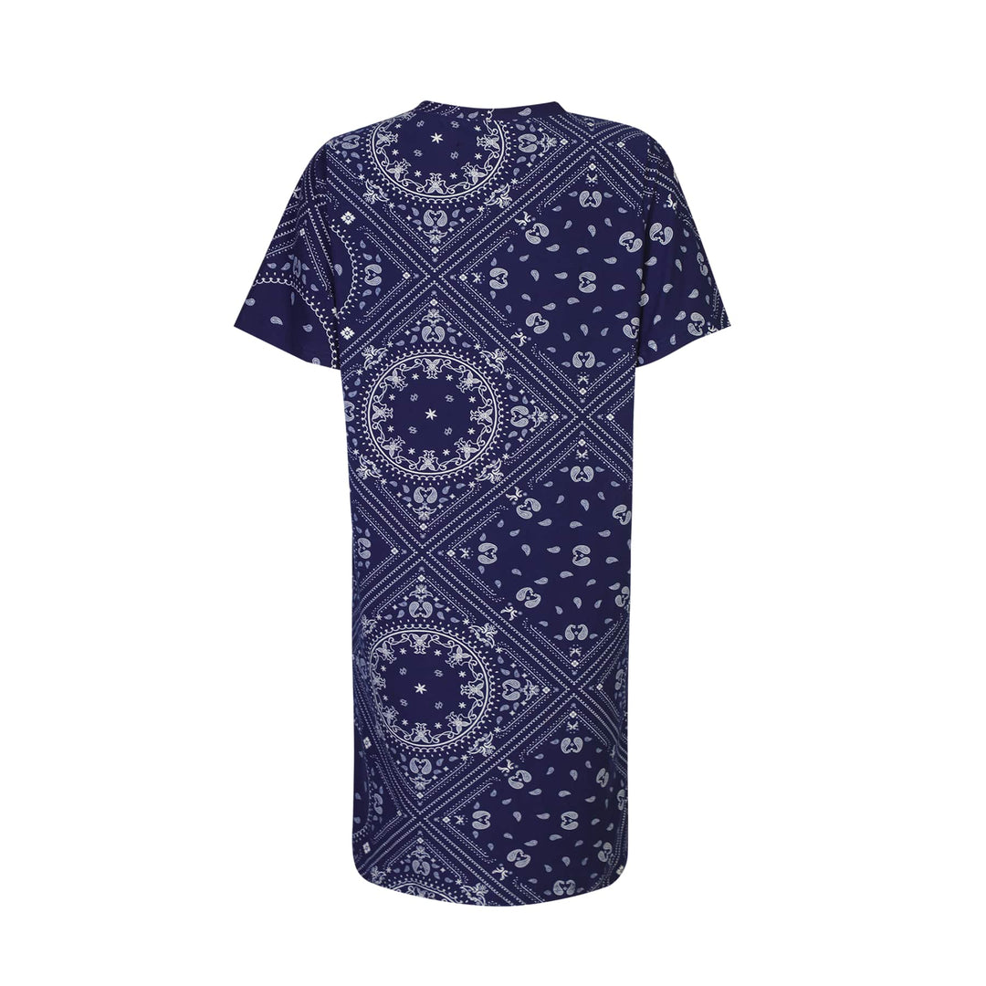 Liberte - Alma-Vneck-Tshirt-Dress 9594 - Blue Scarf Kjoler 