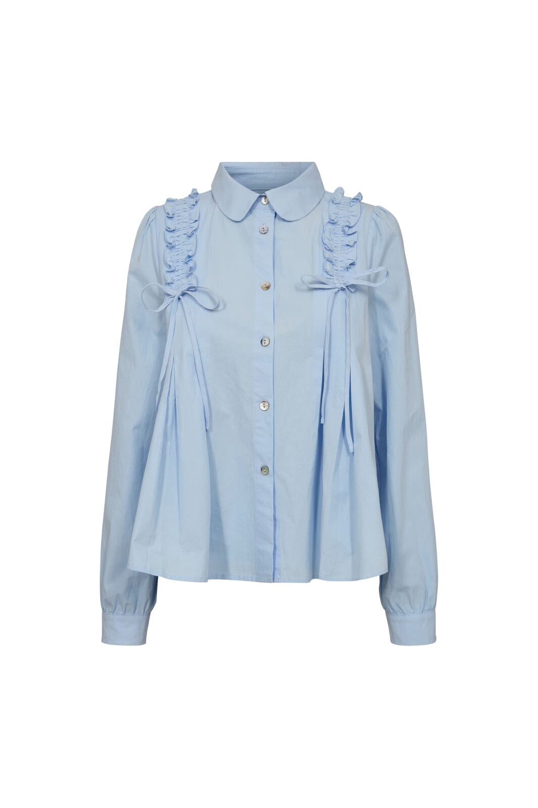 Liberte - Fie Ls Frill Shirt 22308 - Light Blue