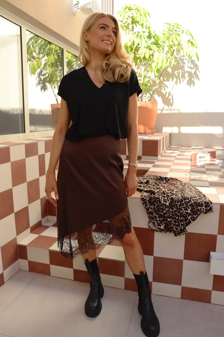 Liberte - Lola Asymteric Skirt 22374 - Choco Brown