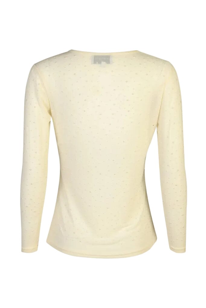 Liberte - Mesh Ls Sparkle Tshirt 22134 - Creme Pearl T-shirts 