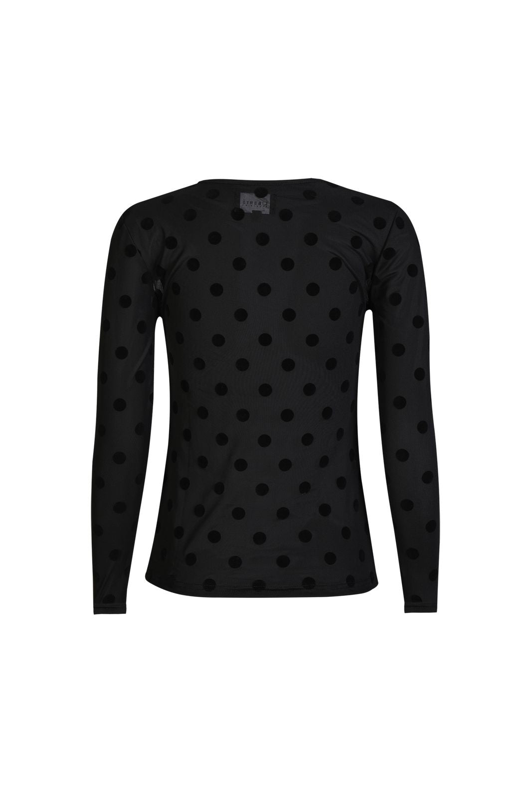 Liberte - Mesh Ls Tshirt 22065 - Black Big Flock Dot