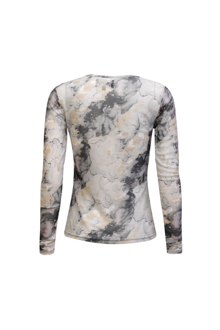 Liberte - Mesh Ls Tshirt 22065 - Black Grey Marble