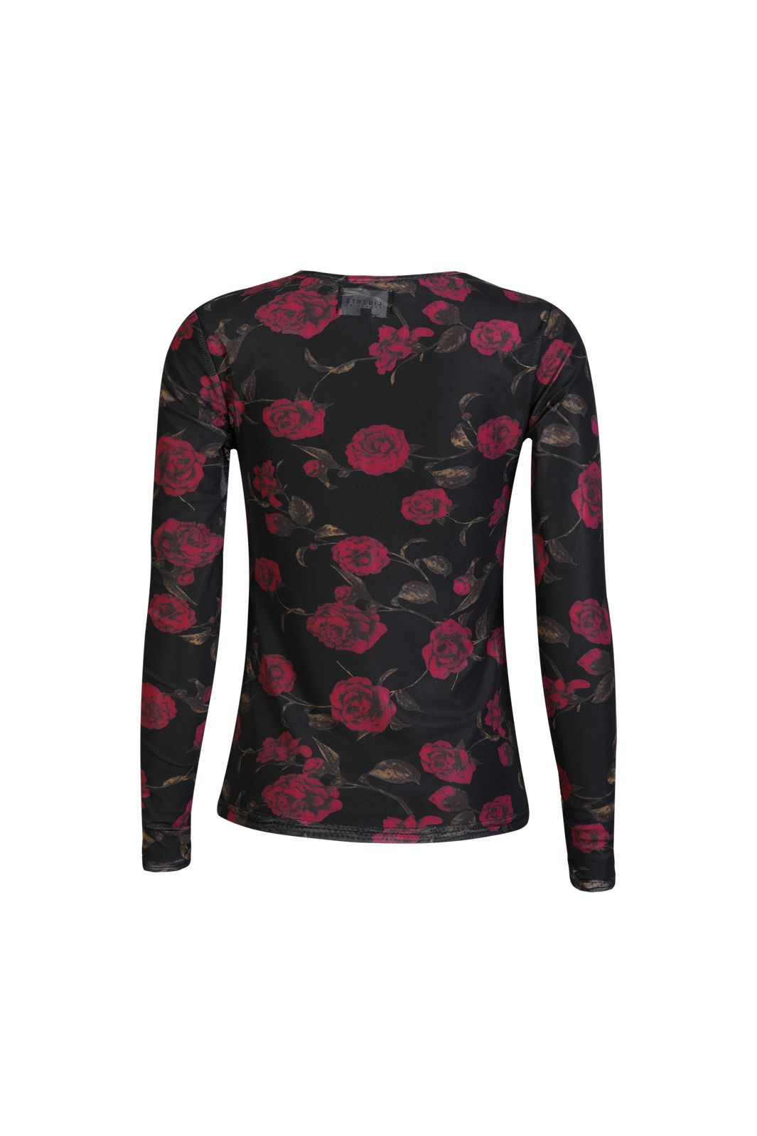 Liberte - Mesh Ls Tshirt 22065 - Black Pink Rose