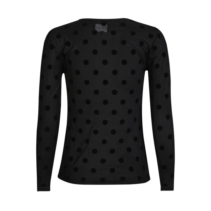Liberte - Mesh Ls Tshirt, Flock 22081 - Black Big Dot T-shirts 