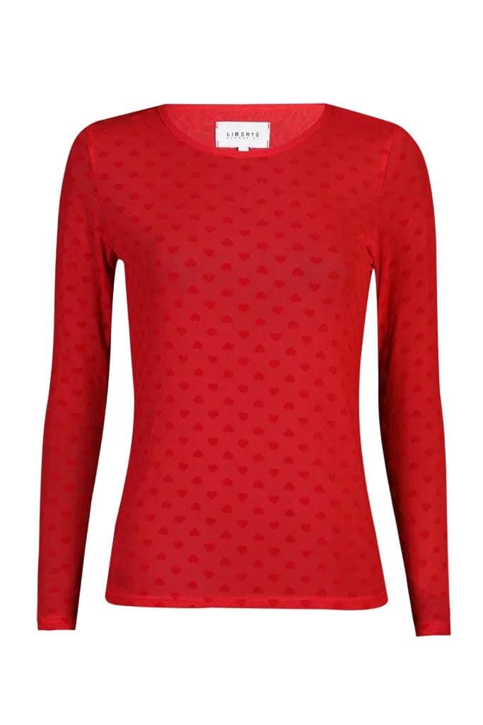 Liberte - Mesh Ls Tshirt, Flock 22081 - Red Red Heart T-shirts 