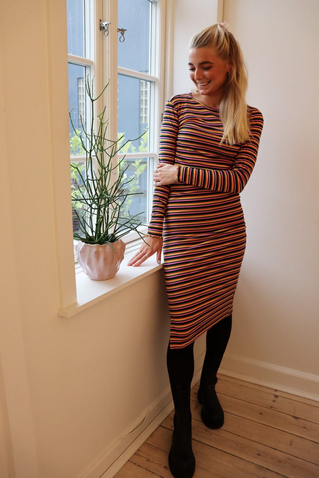Liberte - Natalia-Ls-Dress - Black Multicolor