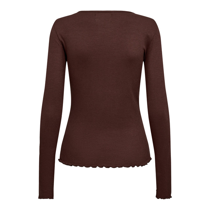 Liberte - Natalia Ls Round Neck Blouse - Dark Brown
