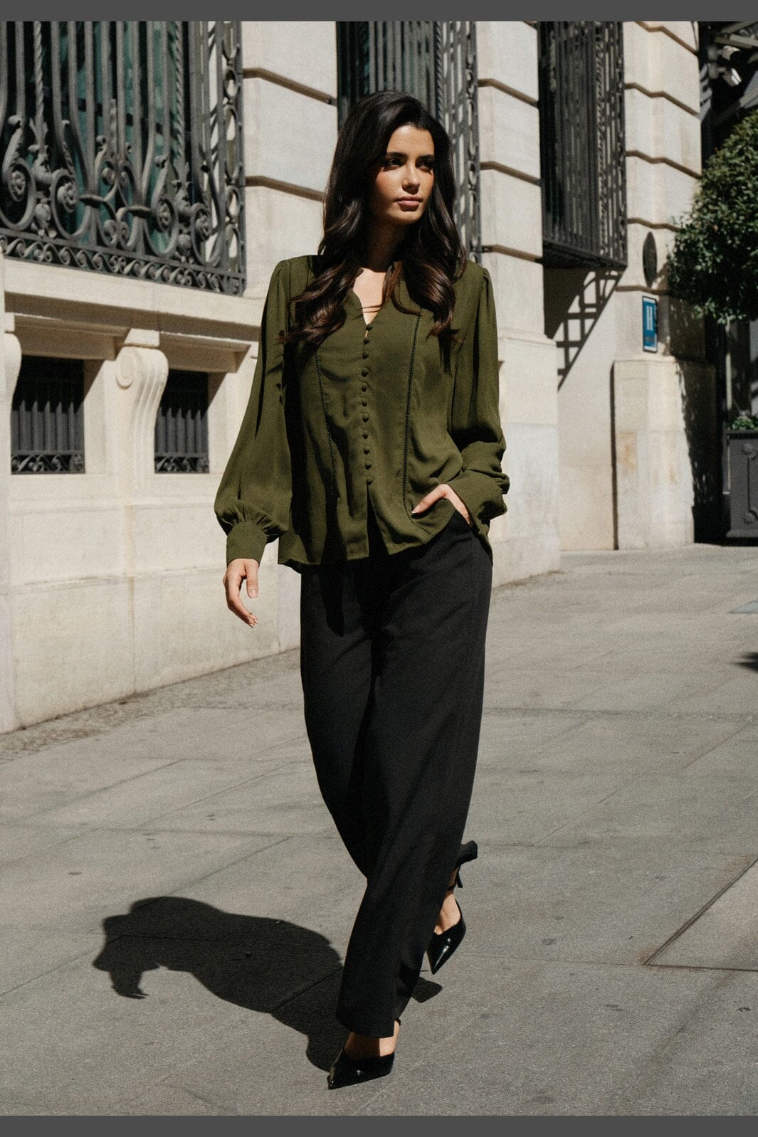 Liberte - Rigmor Ls Pleated Shirt 22505 - Beetle