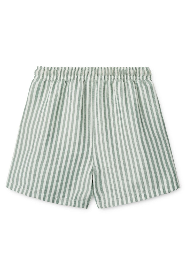 Liewood - Duke Stripe Board Shorts - Stripe Peppermint / Crisp White