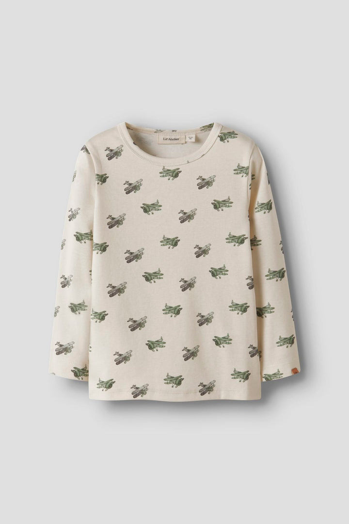 Lil' Atelier Mini - Nmmlayo Geu Ls Slim Top Lil - 4967053 Coconut Milk Airplane