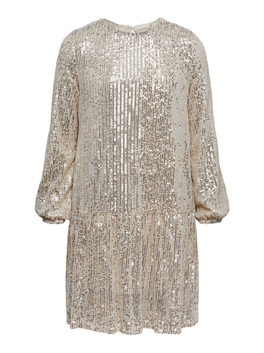 Little Pieces, Lpdelphia Ls Sequins Dress Tw, Silver