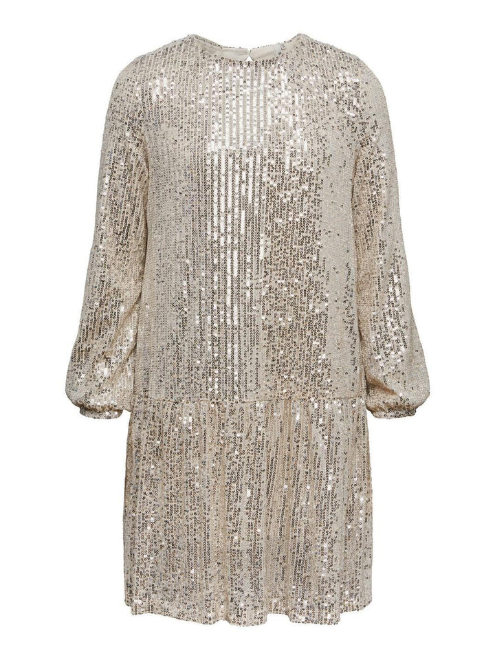 Little Pieces, Lpdelphia Ls Sequins Dress Tw, Silver