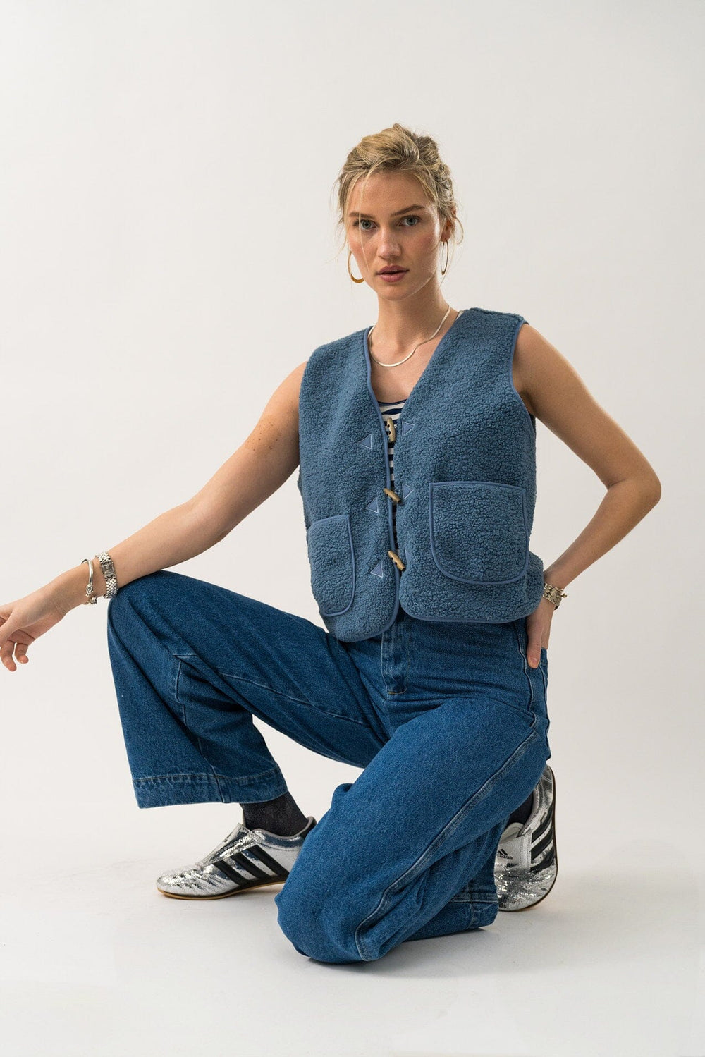 Lollys Laundry - Hugoll Vest Sl90019-1014 - 29 Dusty Blue Veste 