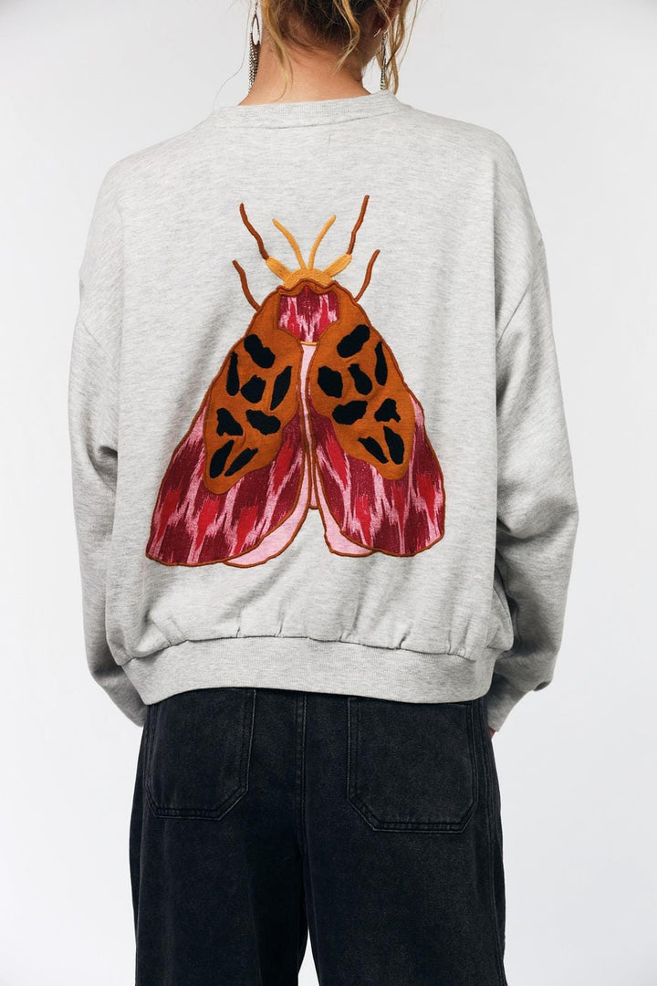 Lollys Laundry - Sydneyll Butterfly Sweatshirt Ls 26586-1039 -  13 Light Grey Melange