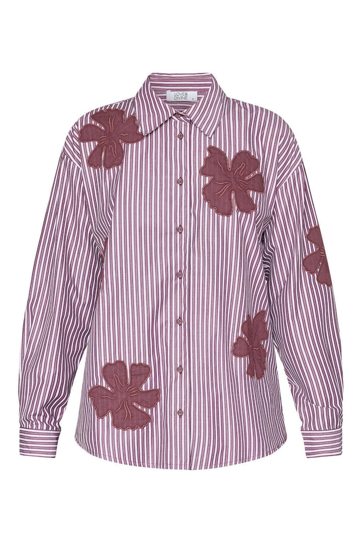 Love & Divine - Love1499 19522 - 812 - Bordeaux Flower Skjorter 