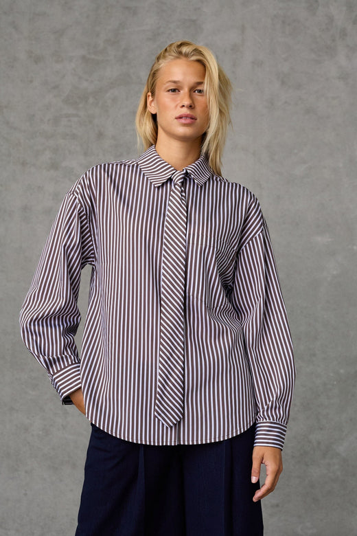 Love & Divine - Love1663 20427 - 832 - Brown Stripe Skjorter 