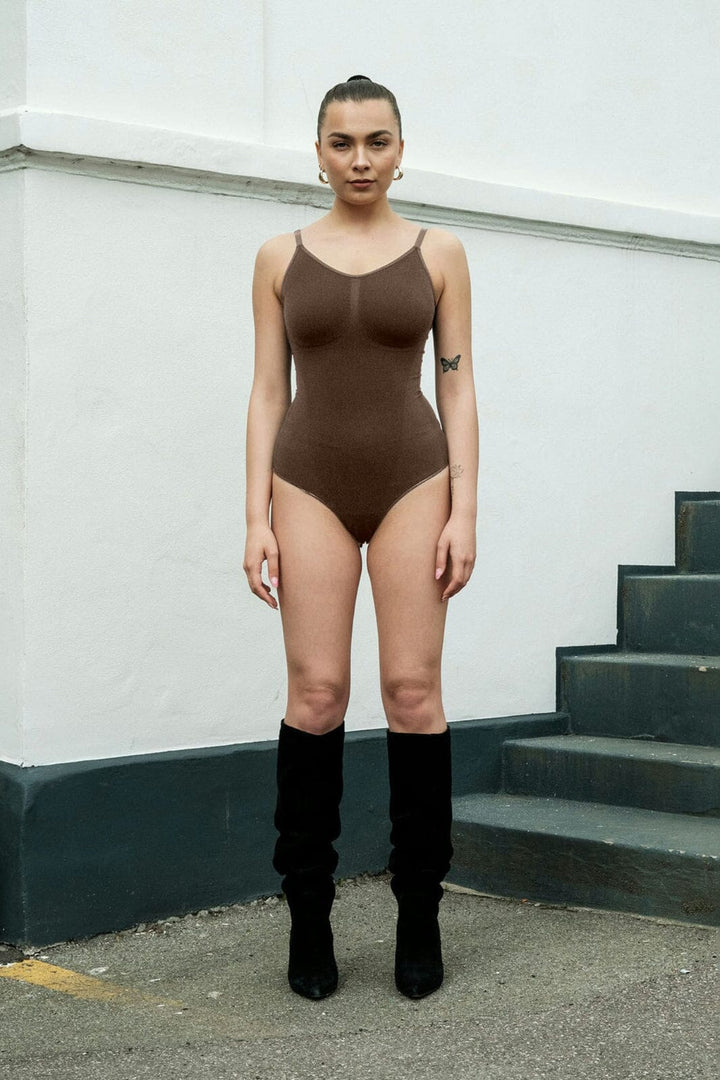 Lykkeland Ateliér - Coco Shapewear Bodysuit - Chocolate Bodystockings 