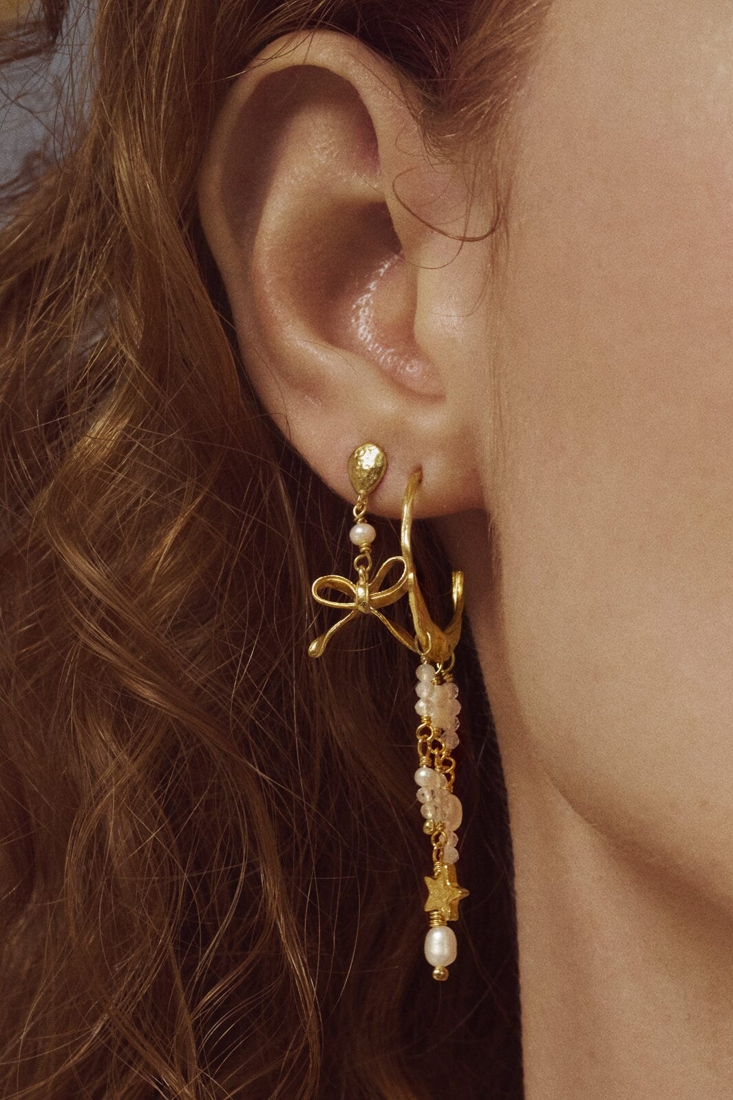 Maanesten - Lauren Earrings 9935a - 18 Ct Gold Plated 925 Sterling Silver