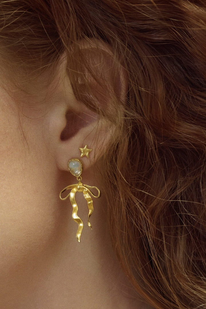 Maanesten - Twinkle Earrings 9941a - 18 Ct Gold Plated 925 Sterling Silver